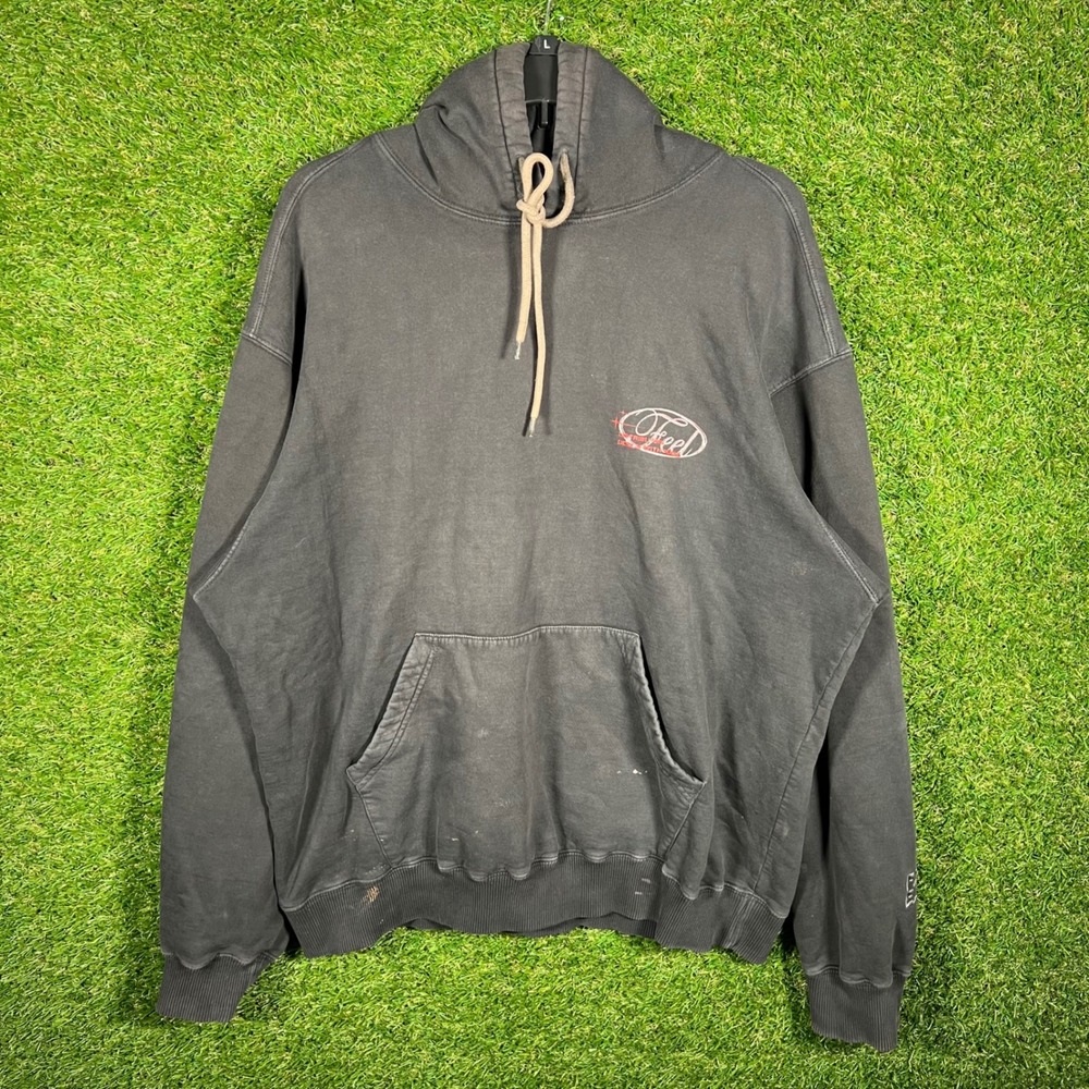 FEEL Distributing‎ Design With Sense Hoodie Mens Medium Faded Black Streetwear